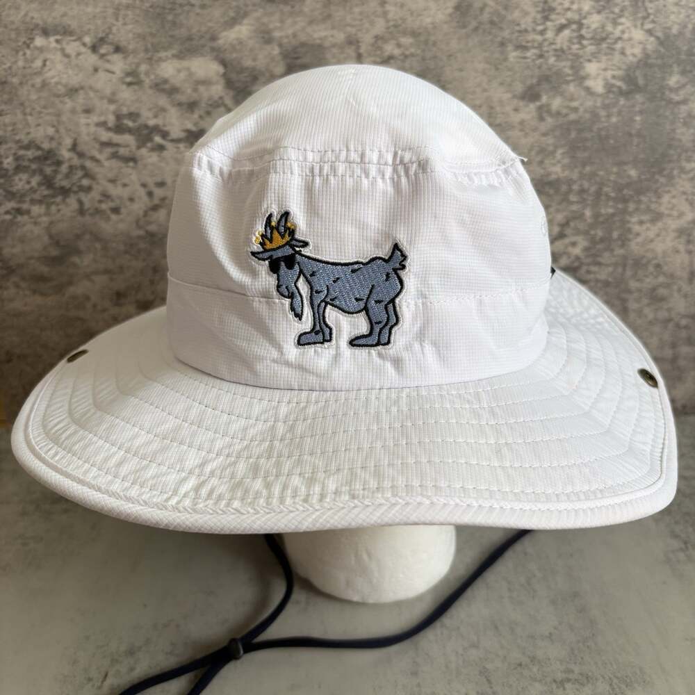 Goat USA OG White Sun Bucket Hat Golf Adjustable OSFA Snap Up Brim